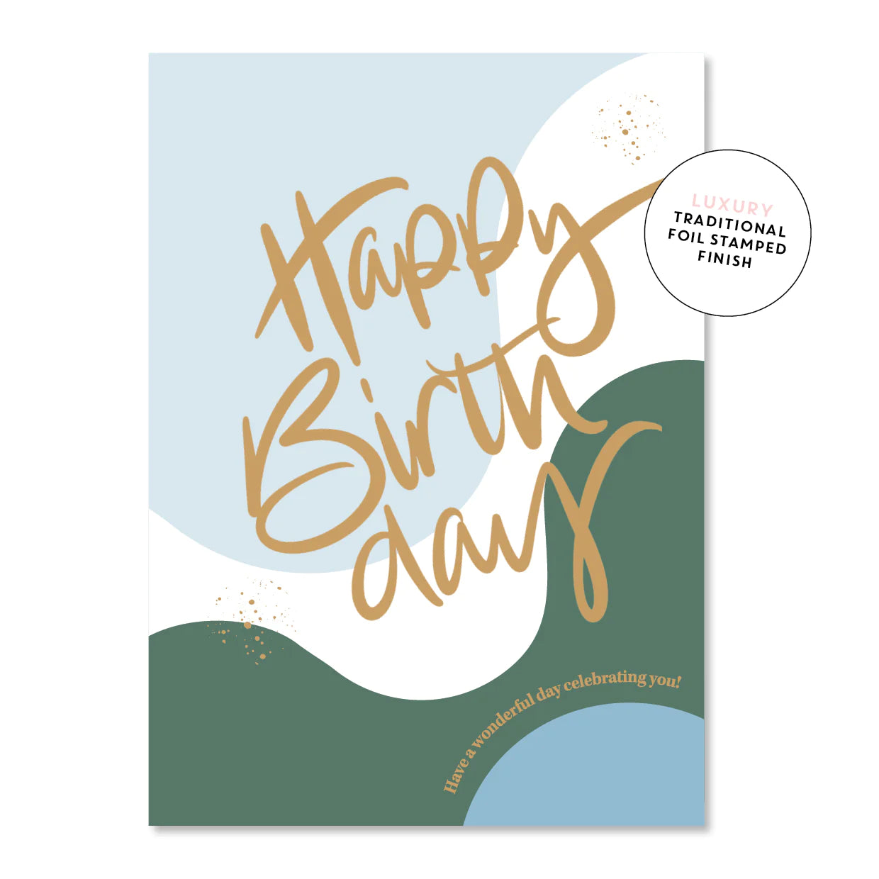 Happy Birthday Geo Blue | Greeting Card