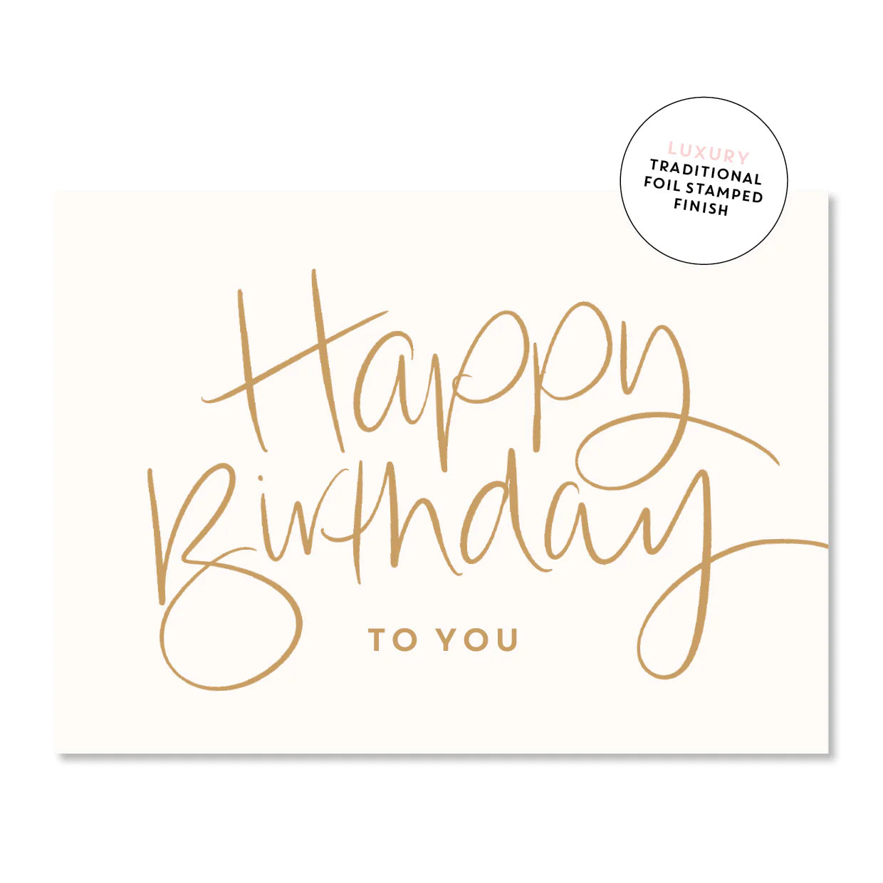 Happy Birthday Cream Landscape | Greeting Card