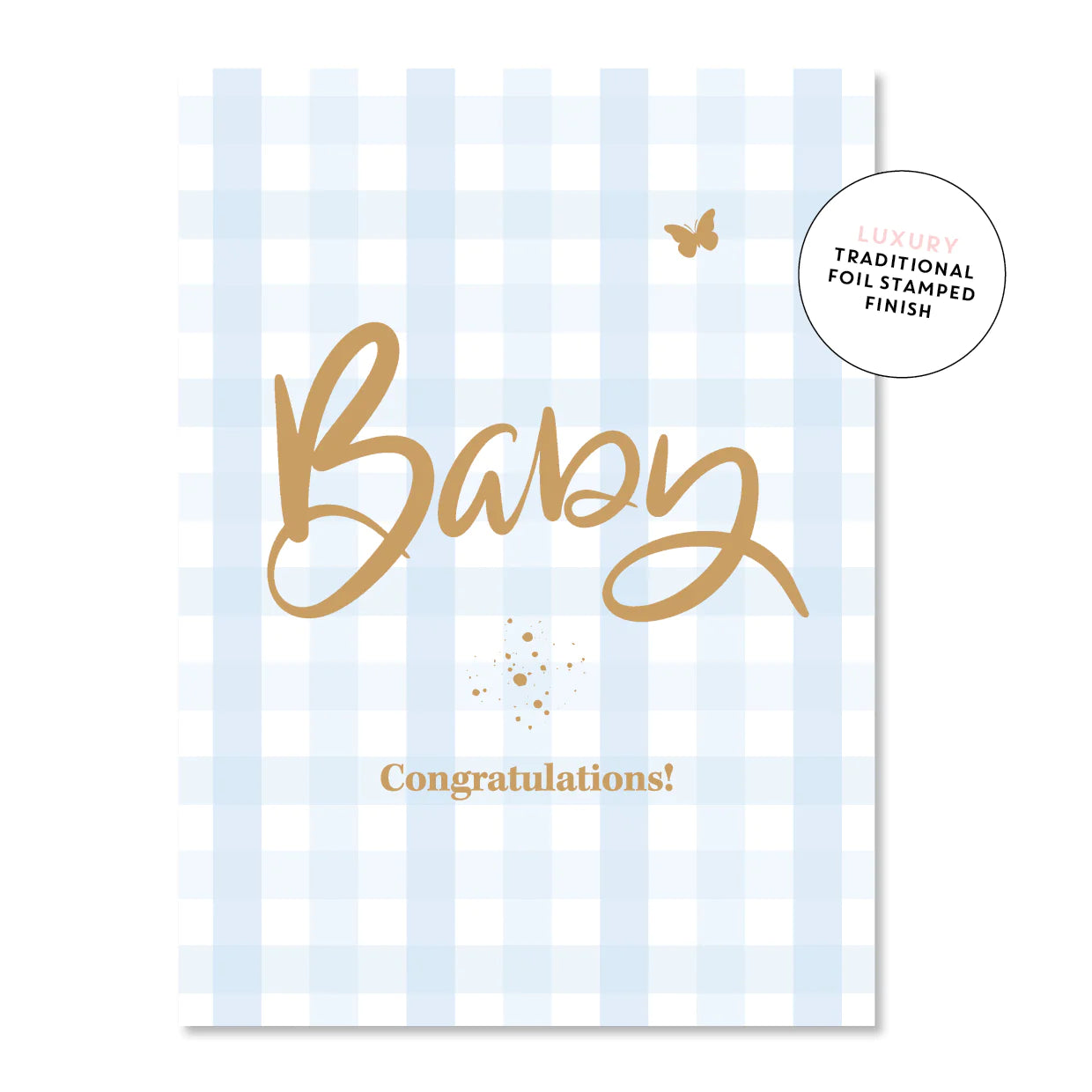 Baby Blue Gingham | Greeting Card