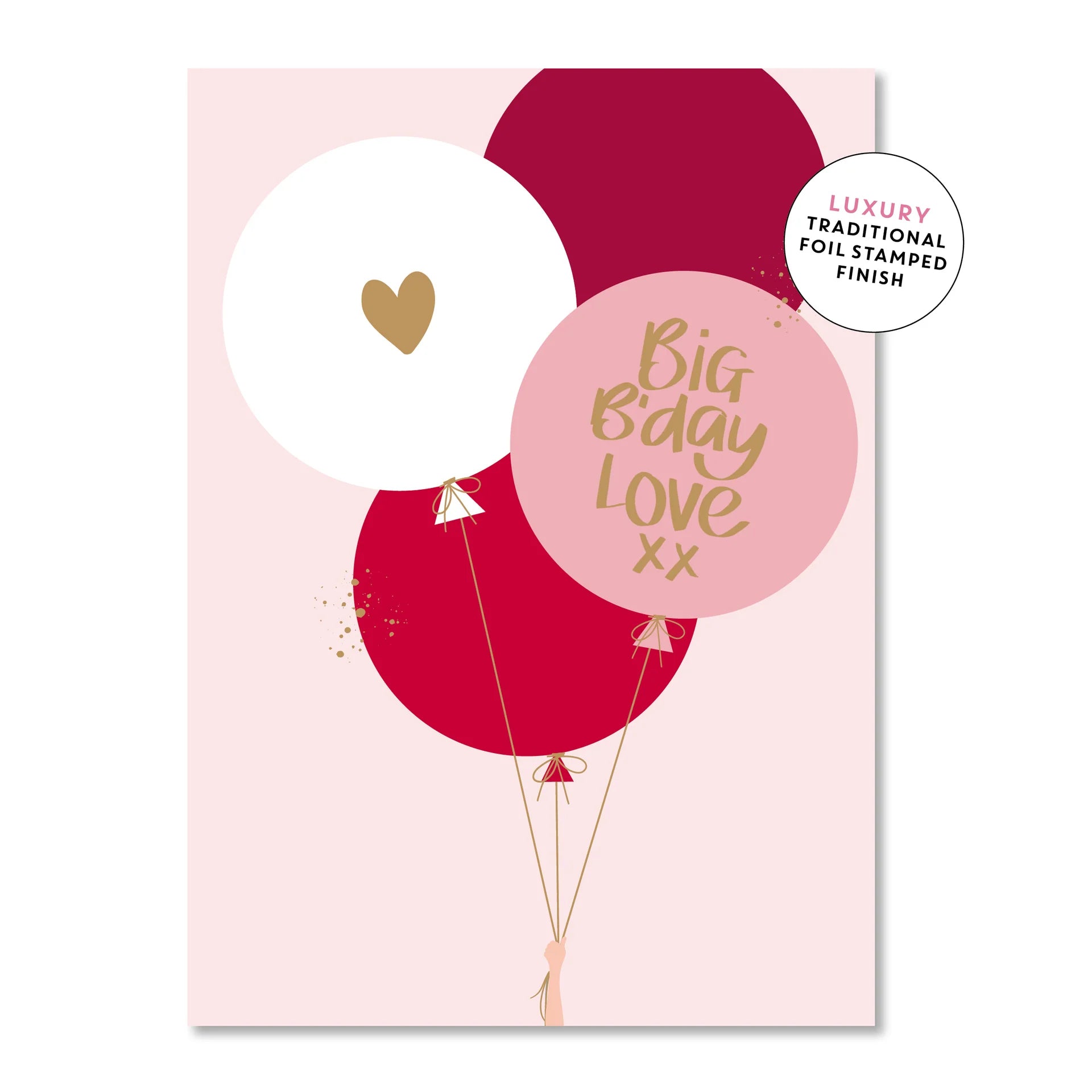 Big B'day Love Balloons | Greeting Card