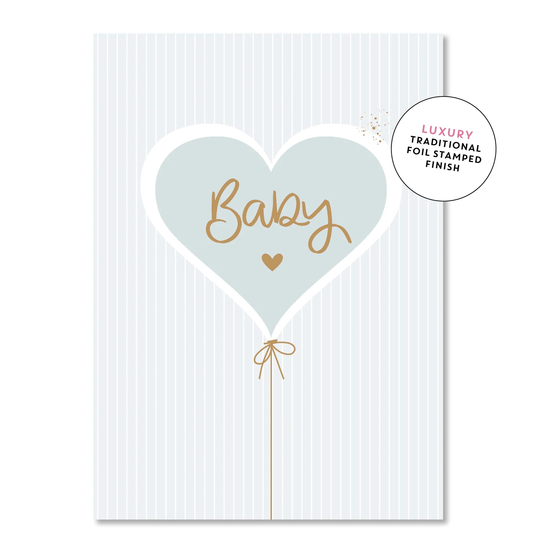 Baby Heart Balloon Blue | Greeting Card