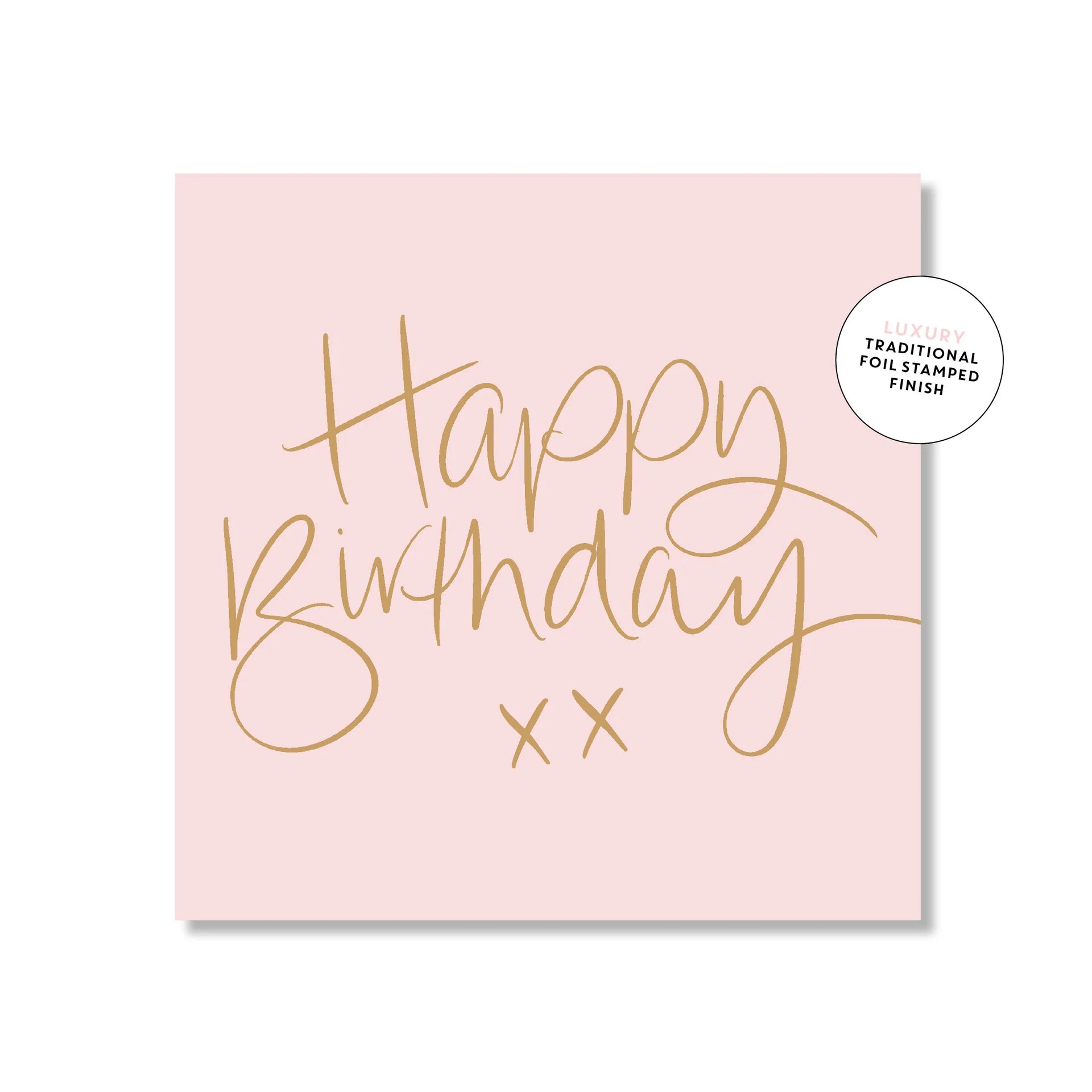 Birthday Script Blush Square | Greeting Card