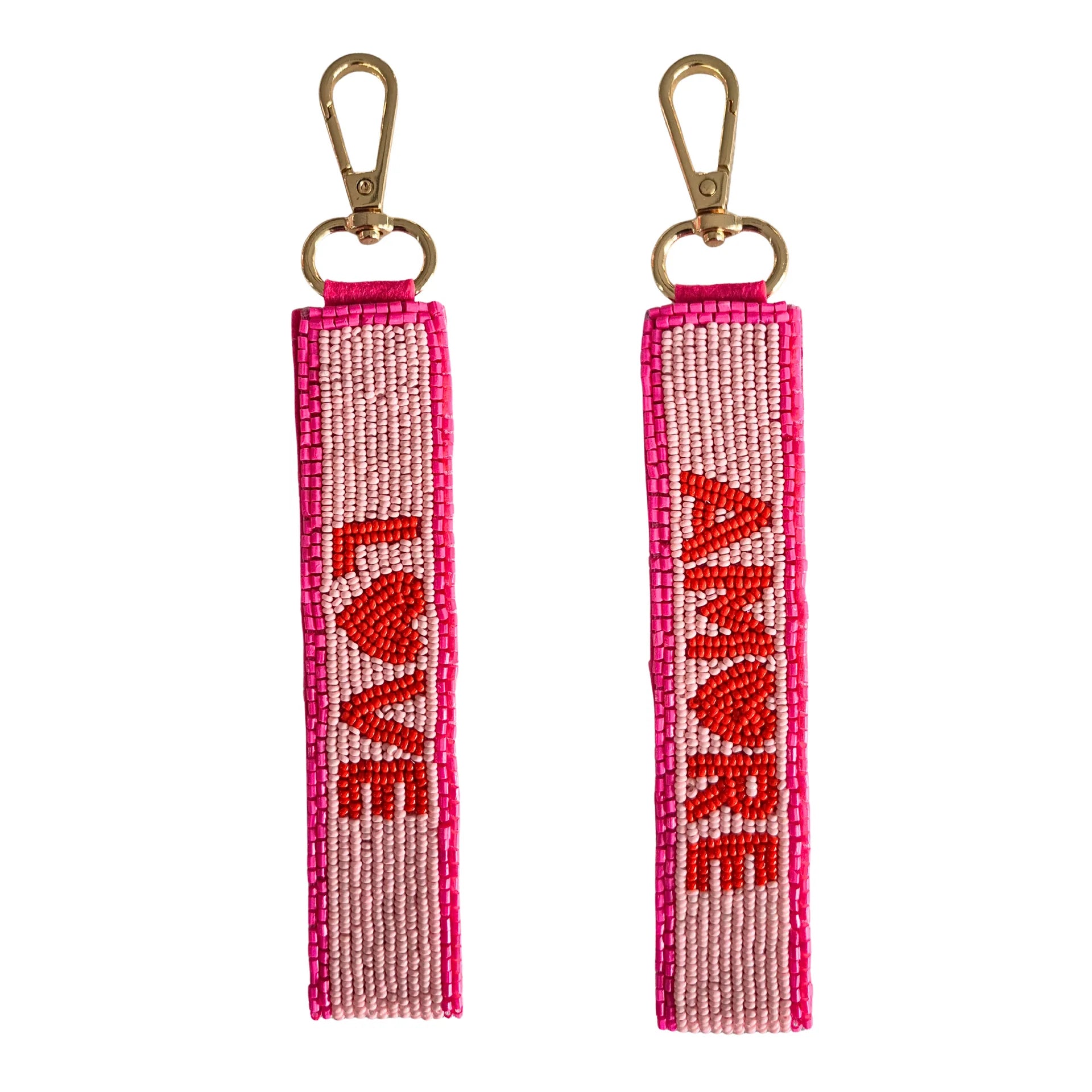 Beaded Keychain | Pink + Red Amore Love