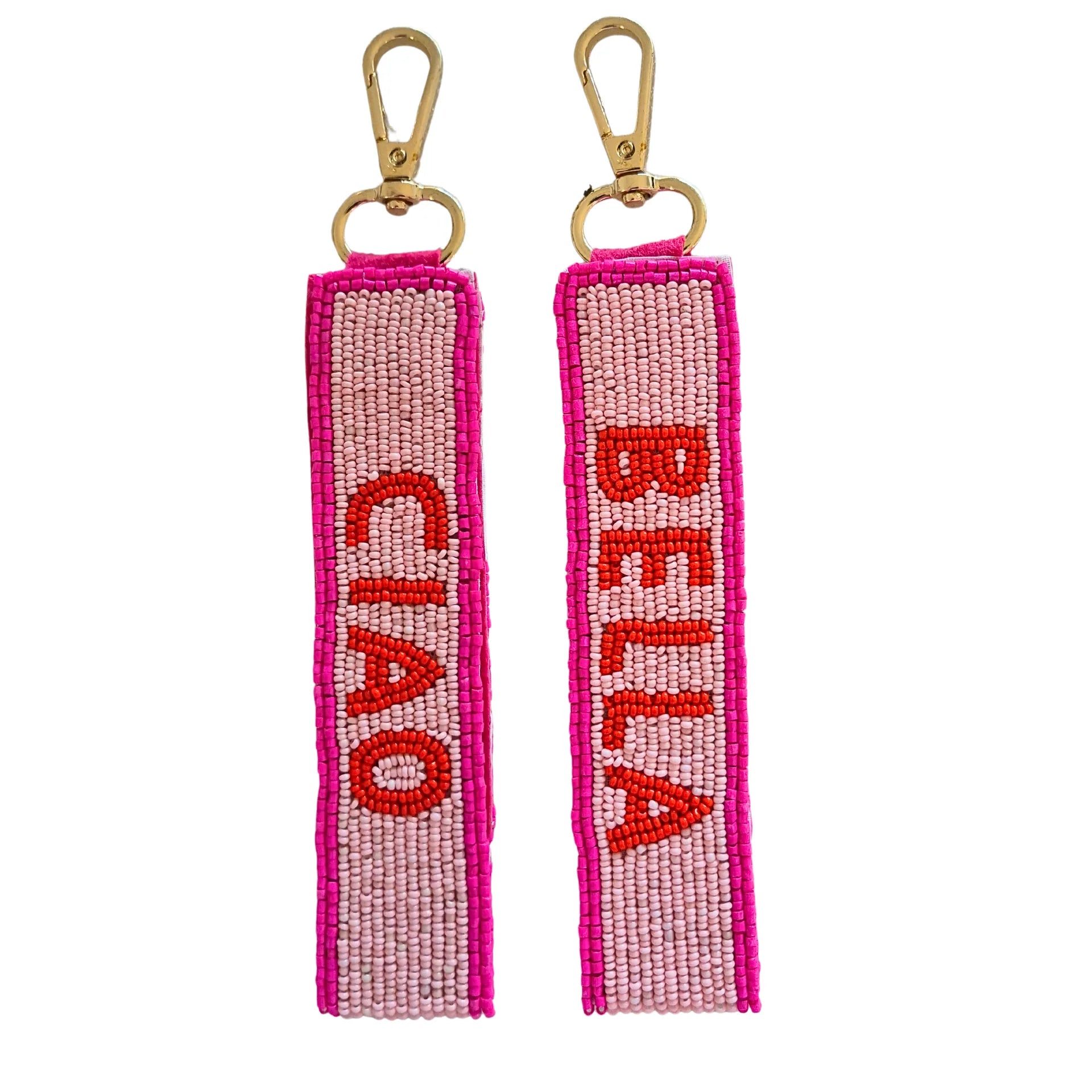 Beaded Keychain | Pink + Red Ciao Bella