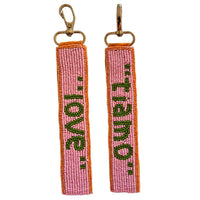 Beaded Keychain | Pink + Green Tiamo Love