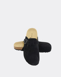 Lara Slide | Black Suede