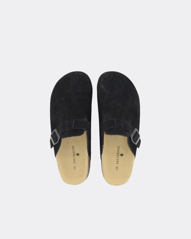 Lara Slide | Black Suede