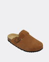 Lara Slide | Tan Suede