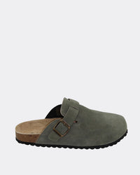Lara Slide | Vintage Green Suede