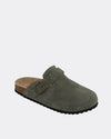 Lara Slide | Vintage Green Suede