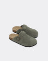 Lara Slide | Vintage Green Suede