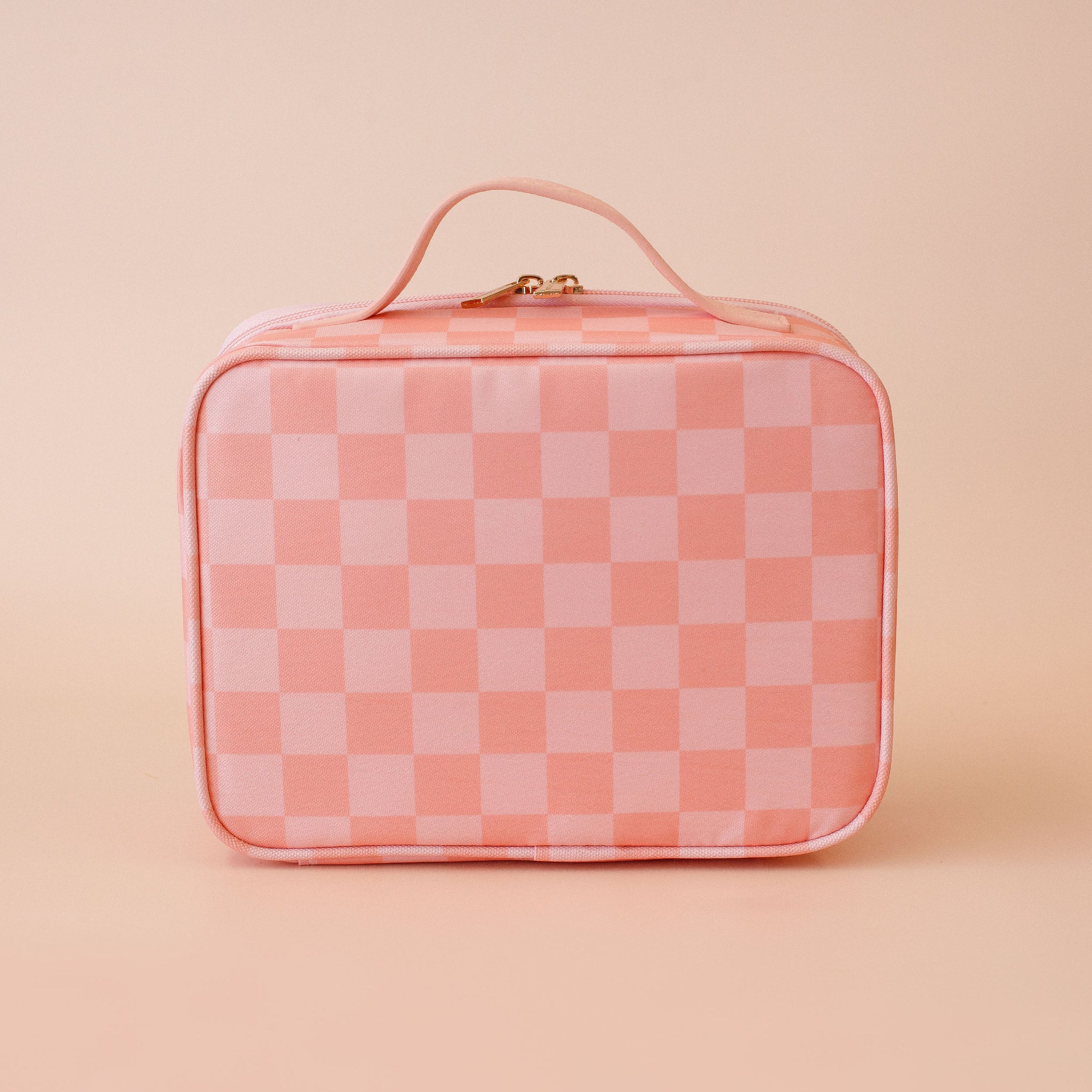 Peach Check Mini Lunch Bag