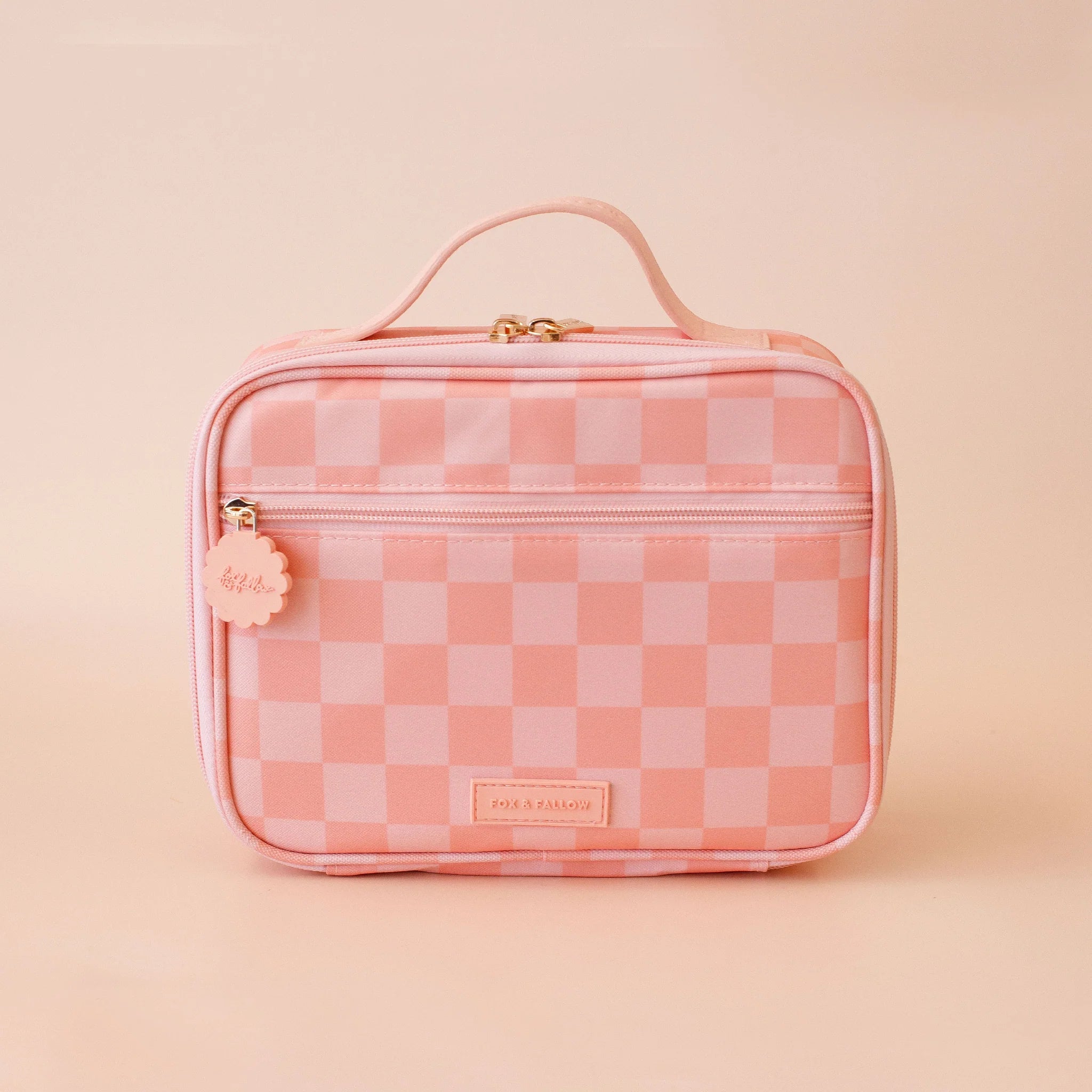 Peach Check Mini Lunch Bag