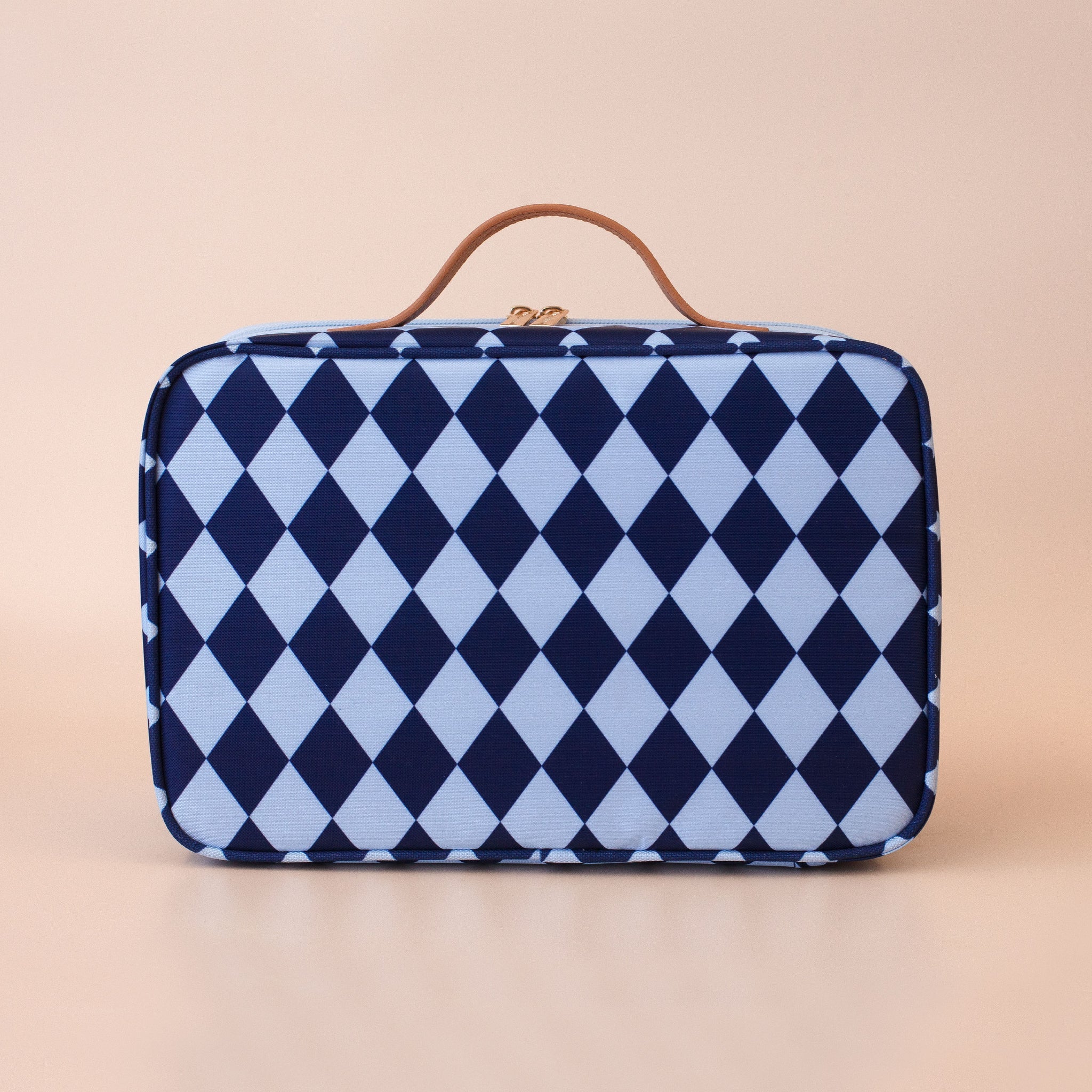 Navy Diamonds Large Lunch Bag