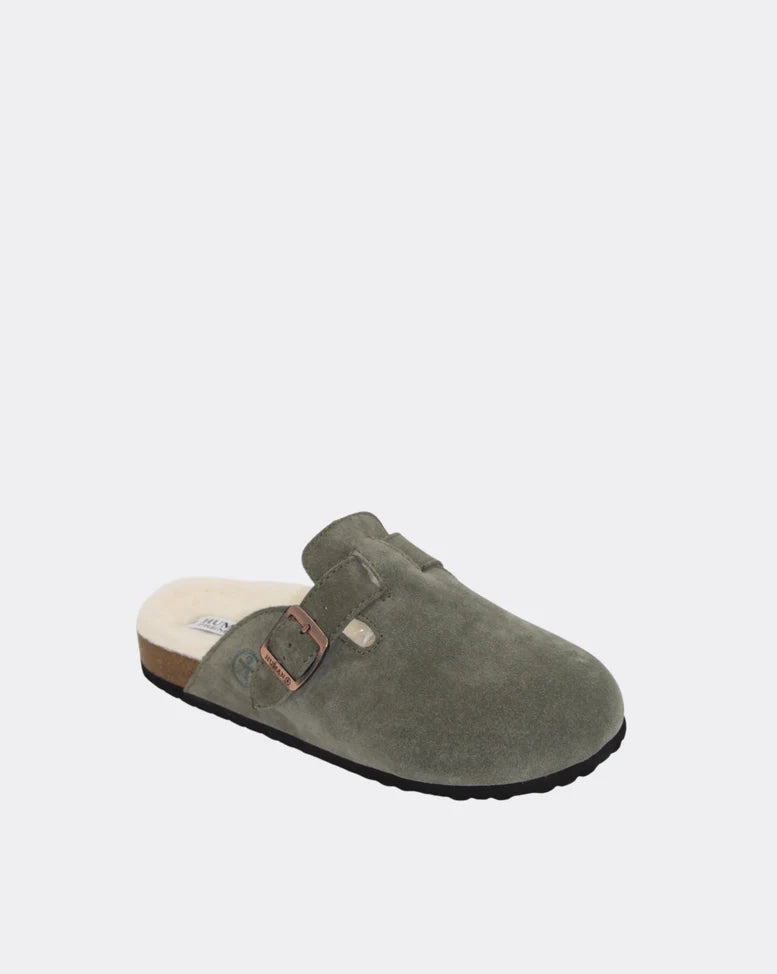 Lego Slide | Vintage Green Suede