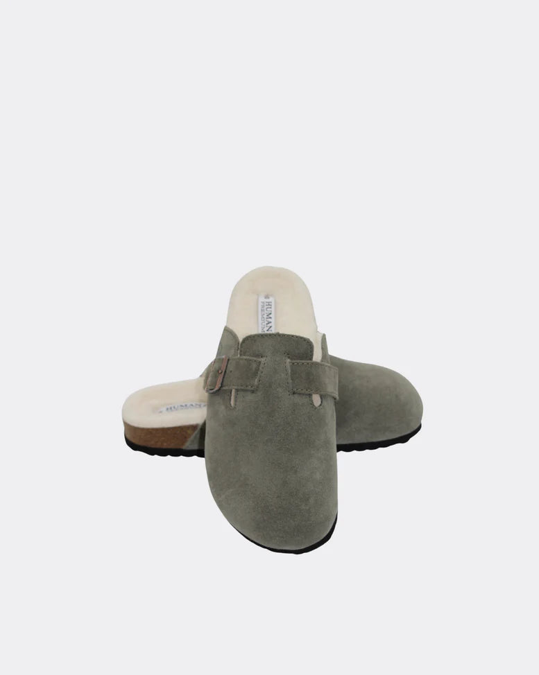 Lego Slide | Vintage Green Suede