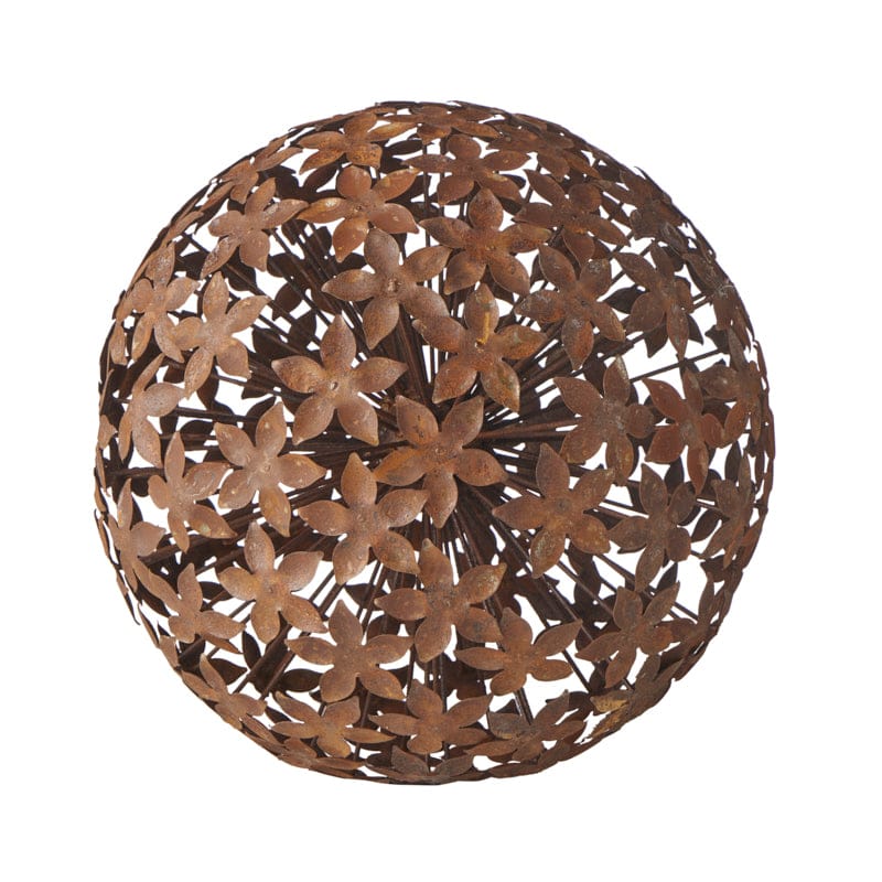 Rust Flower Sphere Garden Décor