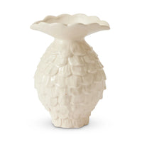 Maui White Crackle Vase