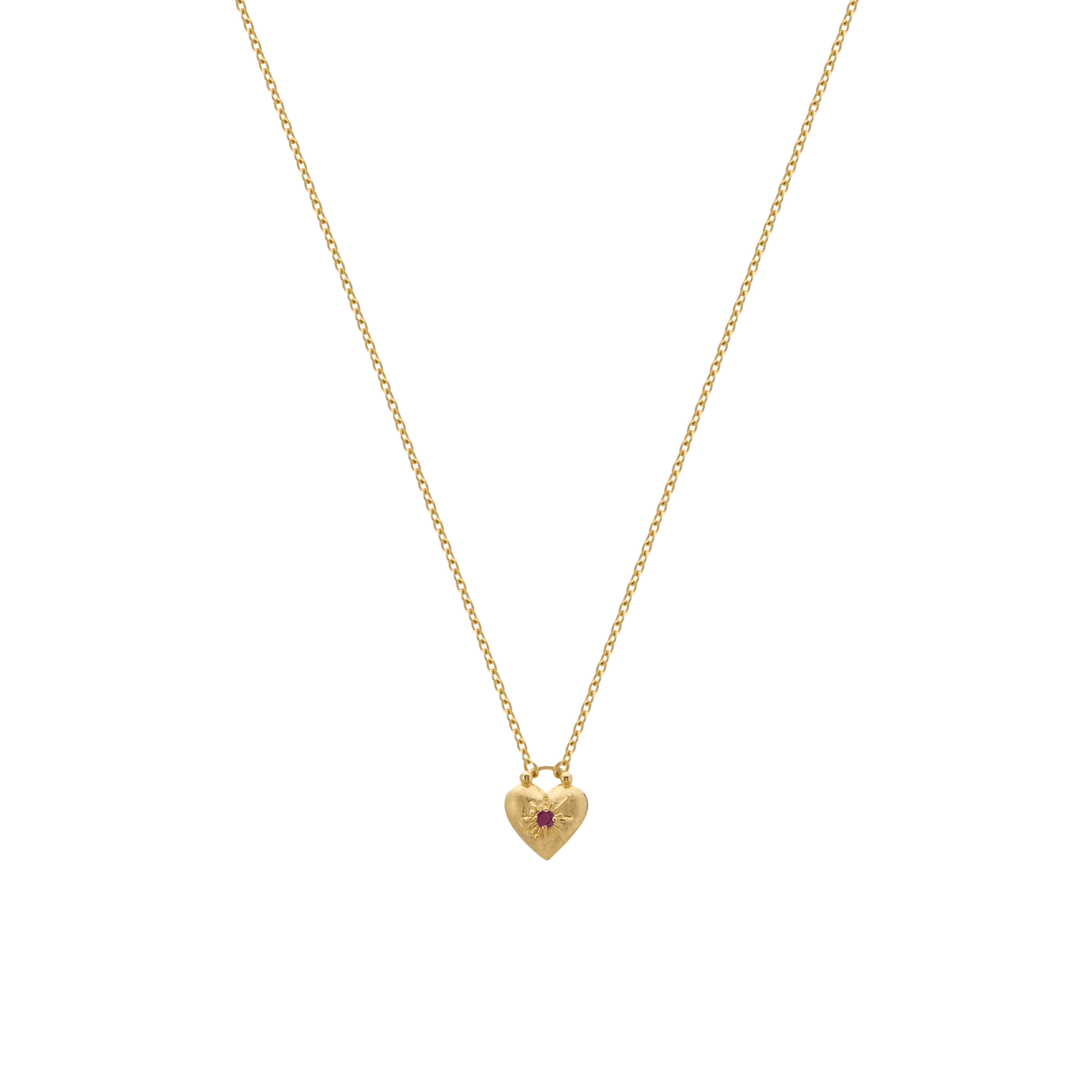 Love You Small Heart Necklace | 18KT Yellow Gold Plate