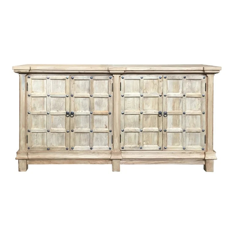 Reclaimed Elm Timber 4 Door Oriental Sideboard