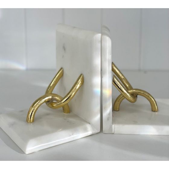 Marble Link Bookends