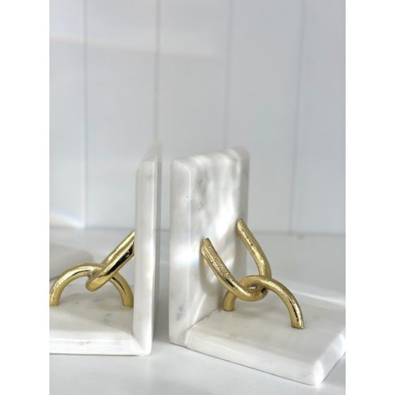 Marble Link Bookends