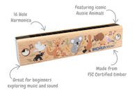 Bush Buddies Aussie Animals Wooden Harmonica