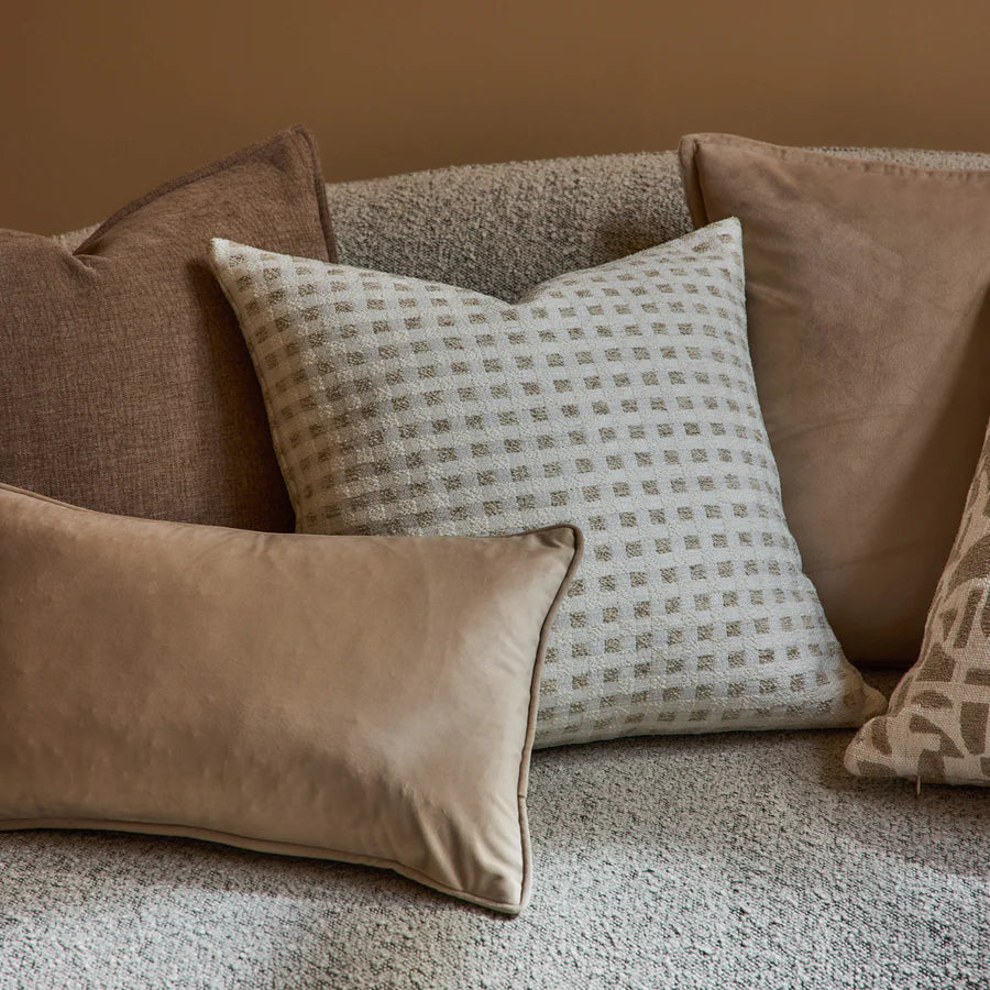 Checkers Cream/Beige Cushion