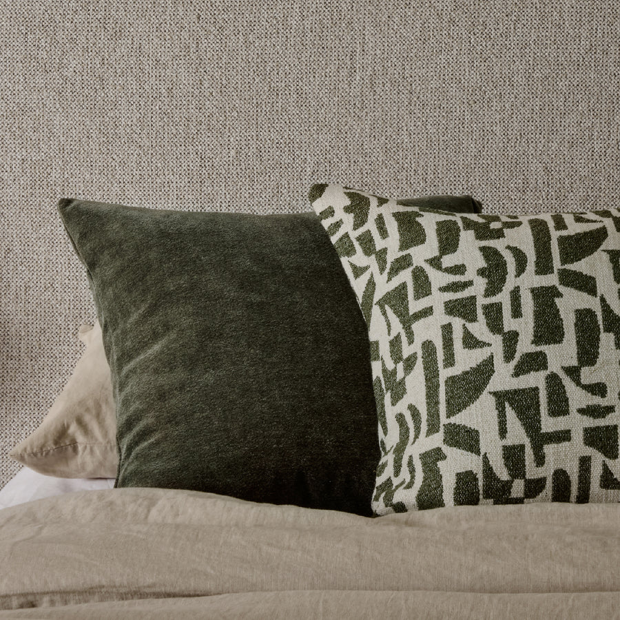 Metro Olive Jacquard Cushion