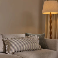 Ruffles Black/Natural Stripe Cushion