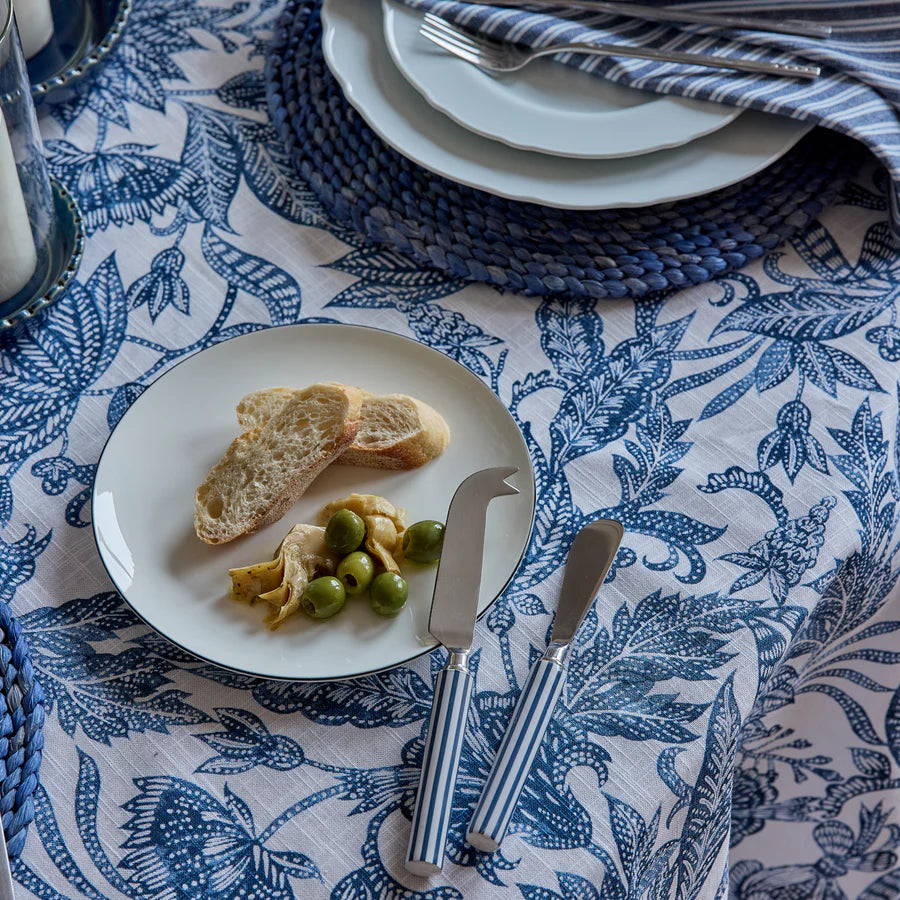 Clyde Stripe Blue/White Cheese Knife Set