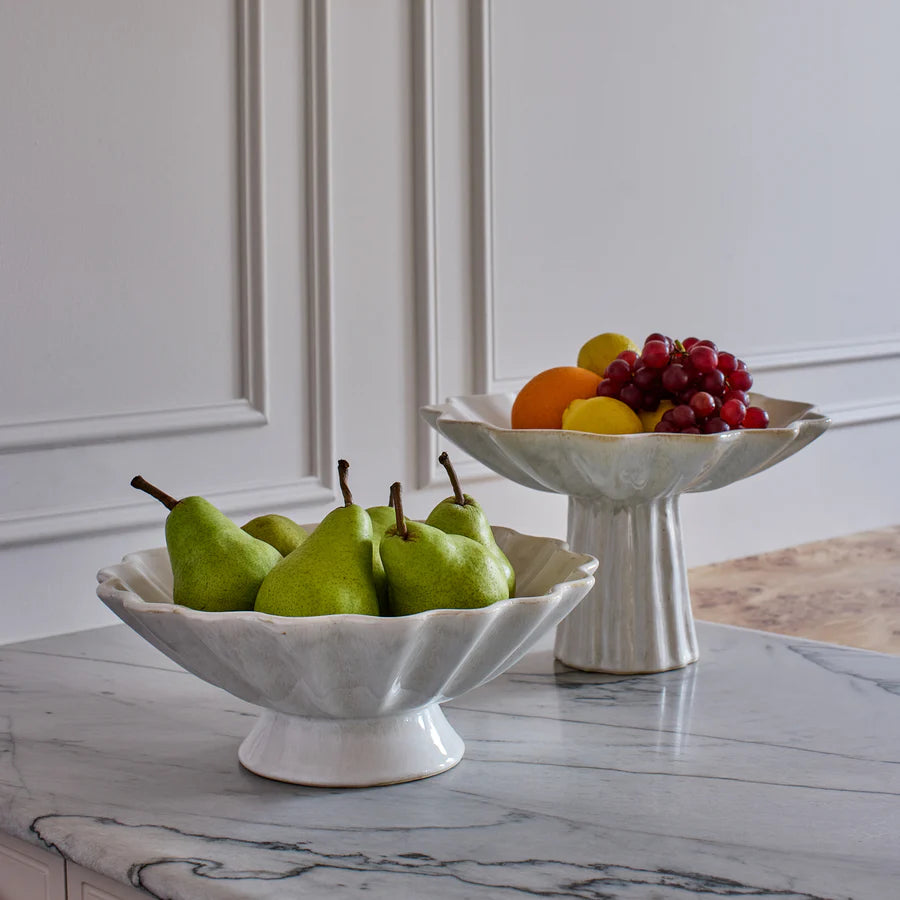 Carey Reactive Ivory High Footed Bowl