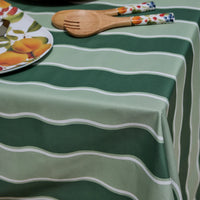 Kit Wavy Dark Green/Light Green Alfresco Tablecloth