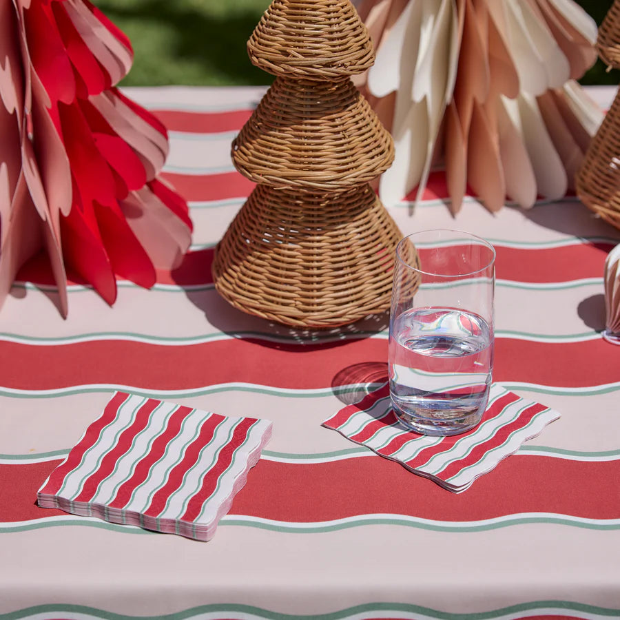 Kit Wavy Red/Pink Cocktail Paper Napkin