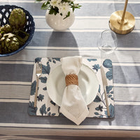 Morgan Blue Rectangle Hard Placemat Set 4
