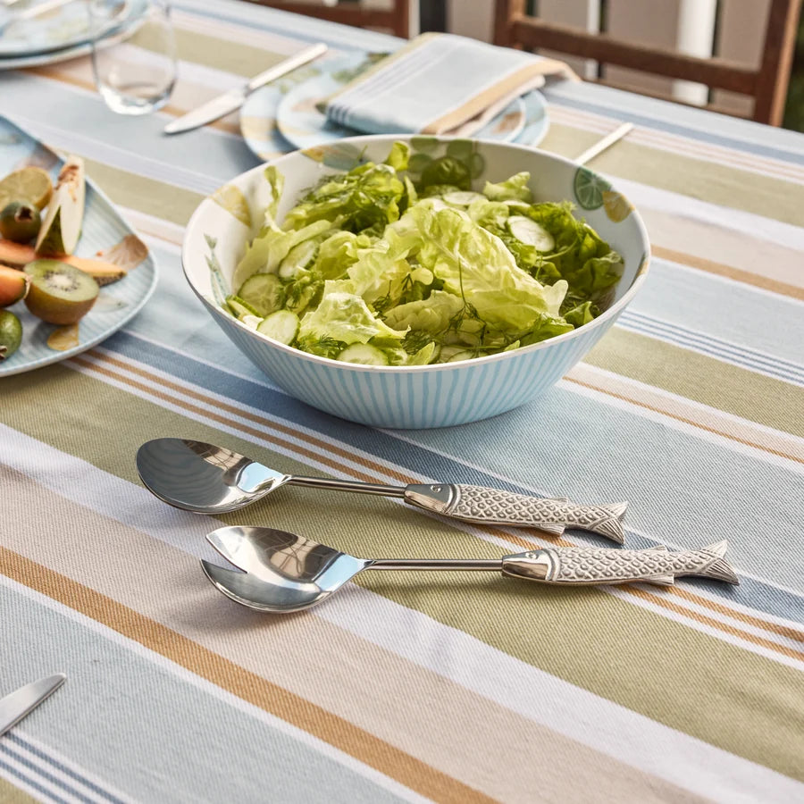 Seychelles Silver Fish Salad Server Set