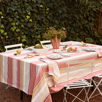 Fairhaven Rust Stripe Tablecloth