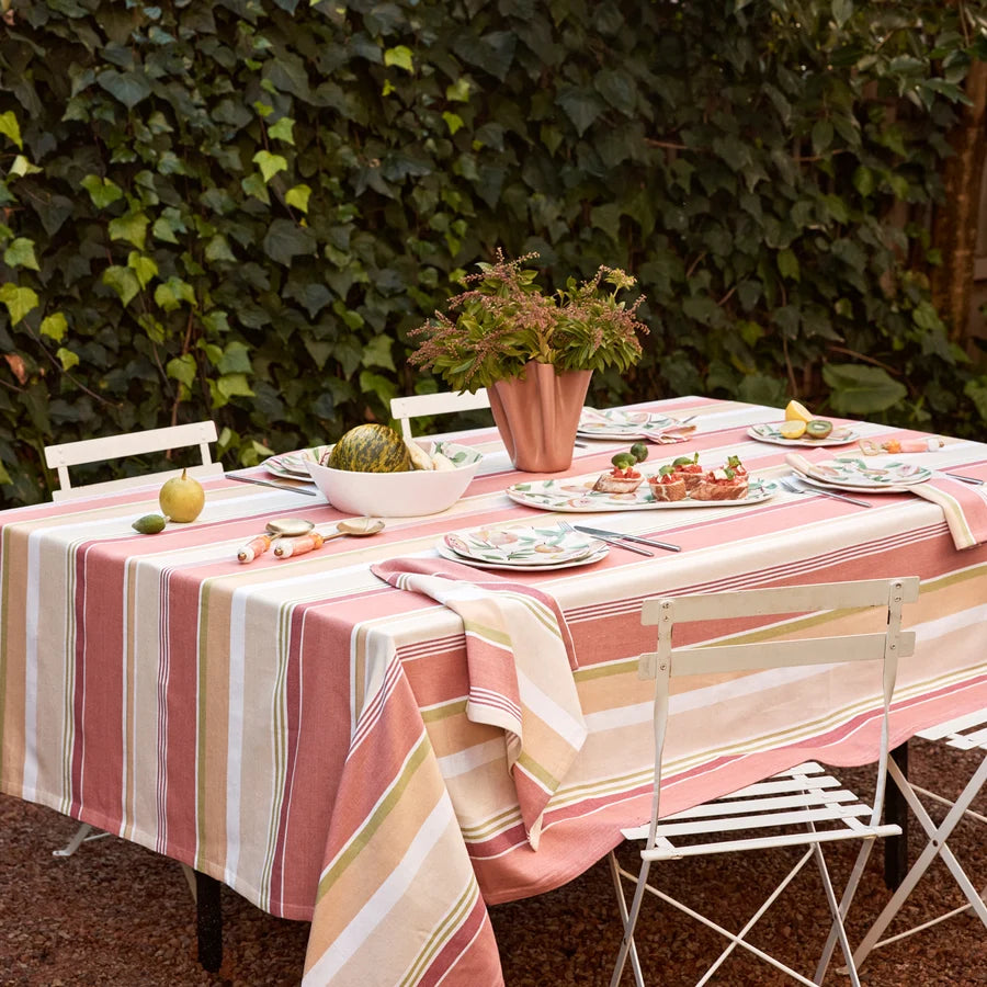 Fairhaven Rust Stripe Tablecloth