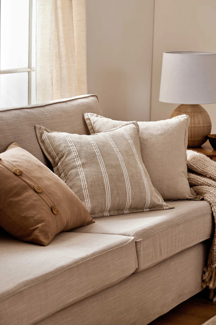 Munro Sand Stripe Feather Cushion