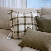Keaton Green Slub Check Cushion