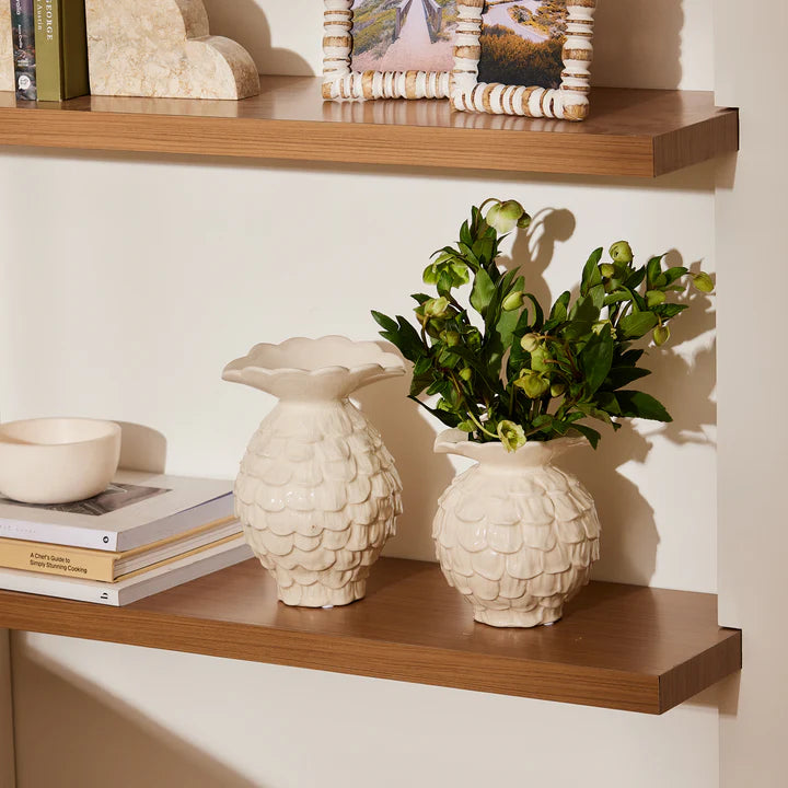Maui White Crackle Vase