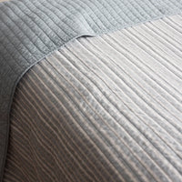 Sinclair Blue Stripe Quilted Coverlet