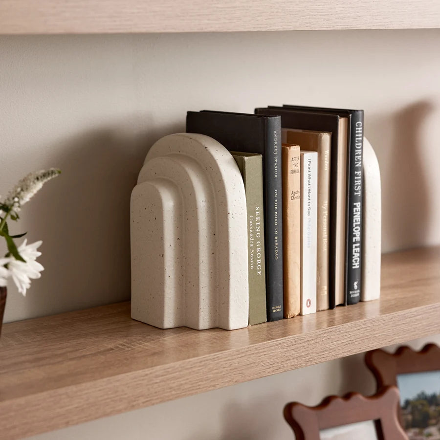 Archer Oat Speckle Bookend Set