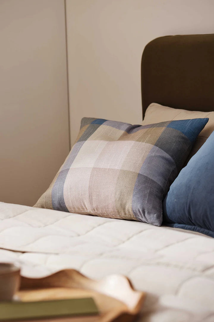 Sydney Check Dusk Feather Cushion