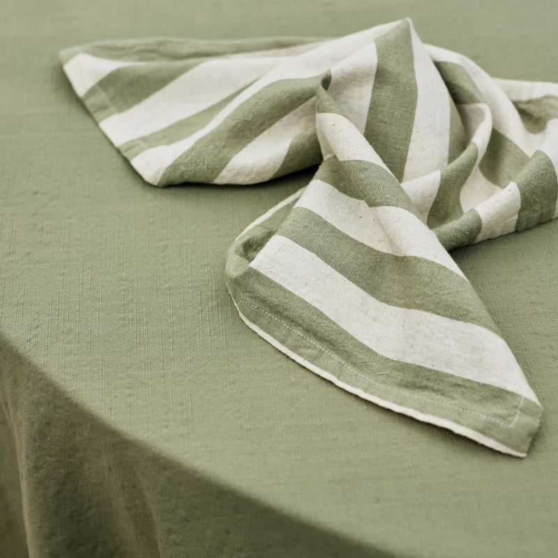Estelle Green Stripe Napery