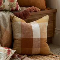 Heide Rust Check Cushion