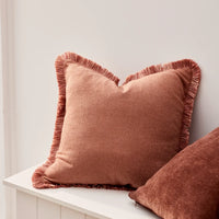 Margot Grapefruit Fringe Cushion