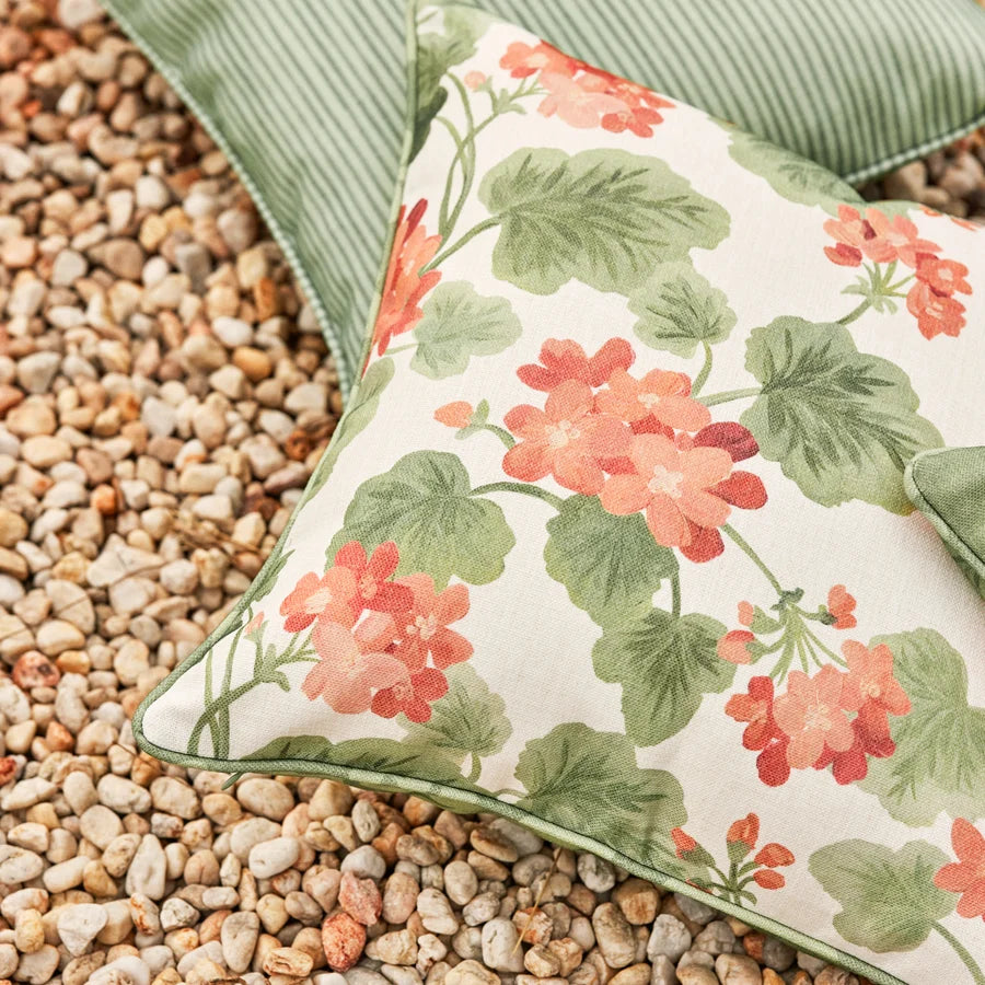 Geranium Green/Rust Reversible Outdoor Cushion