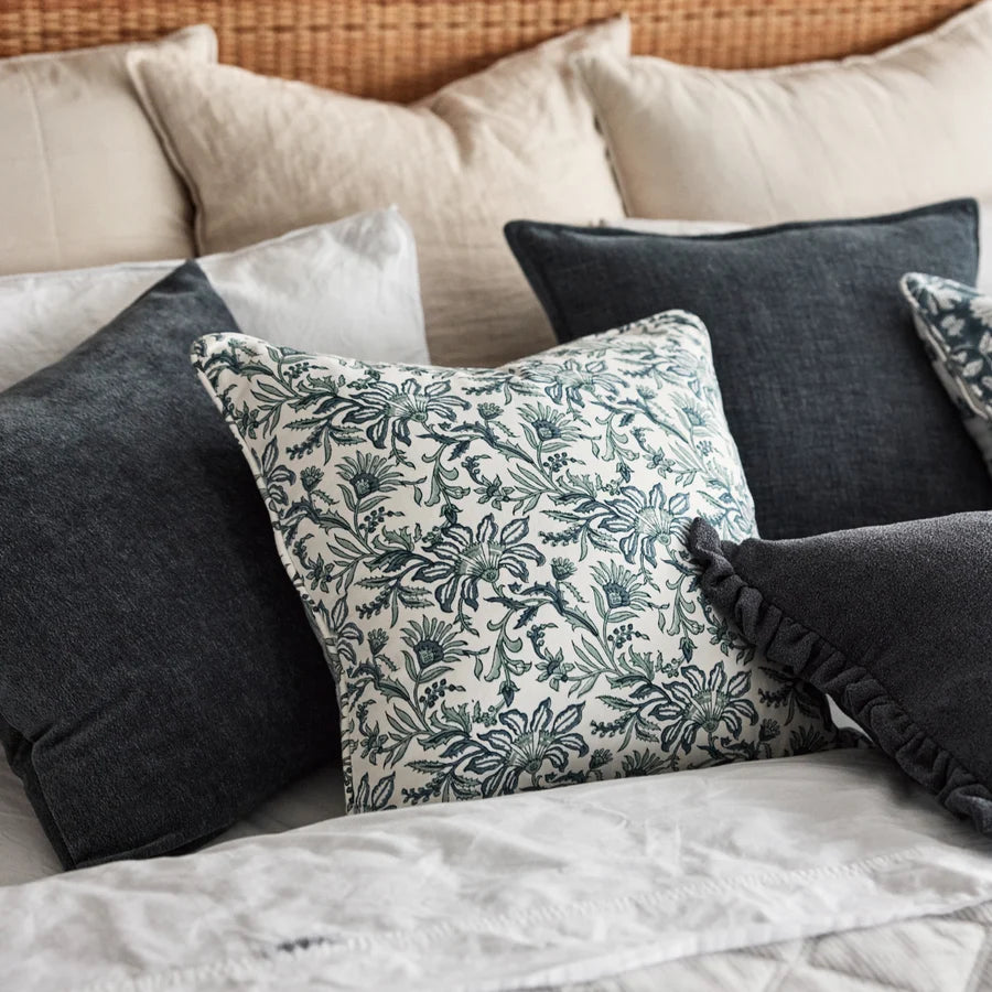 Anthea Blue Block Print Cushion