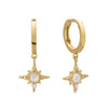 Huggies with Hanging Star | 18KT Yellow Gold Plate